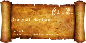 Csegedi Mariann névjegykártya